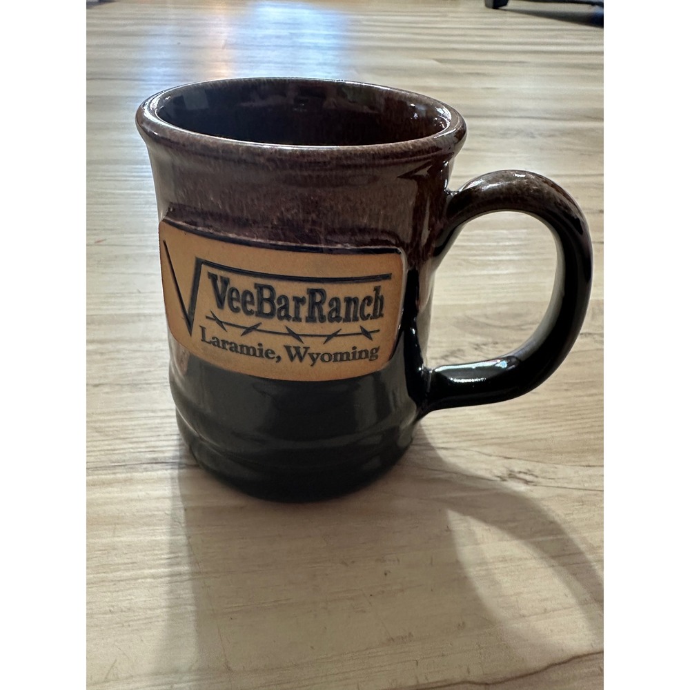 Daneen‎ Pottery "Ver Bar Ranch" Laramie Wyoming Handmade Stoneware Mug Brown